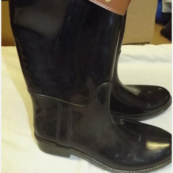 COACH Equestrian KNEE HIGH RUBBER RAIN BOOTS SIZE 7M - Picture 8 of 12